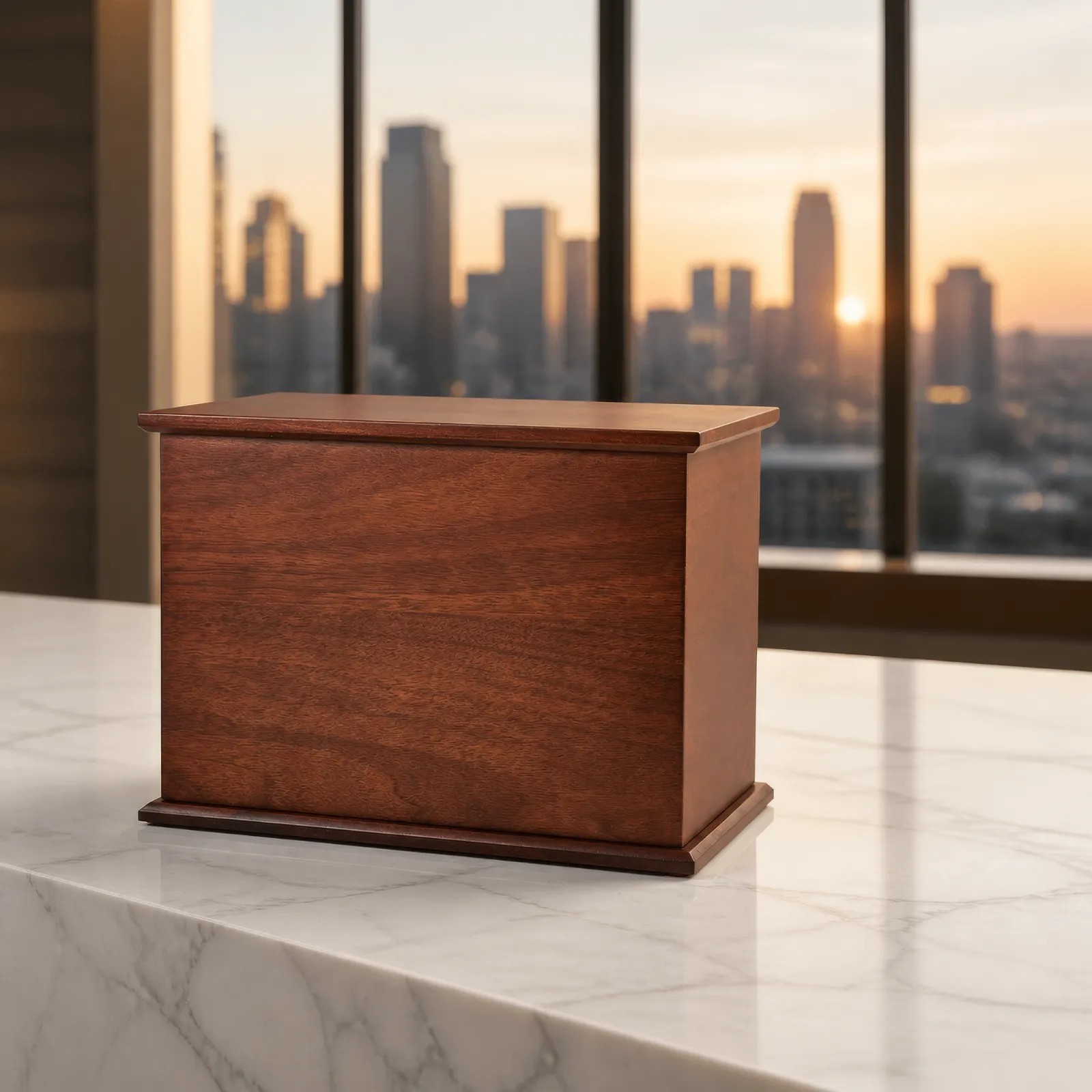 Classic Mahogany Solid Wood Cremation Urn wholesale cremation urn — photo 2