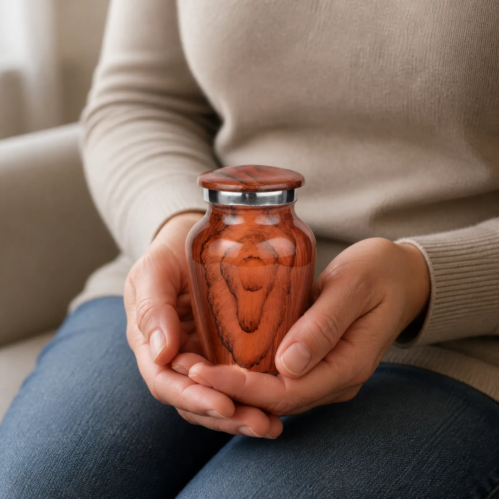 Wood-Grain Keepsake Cremation Urn wholesale cremation urn — photo 5