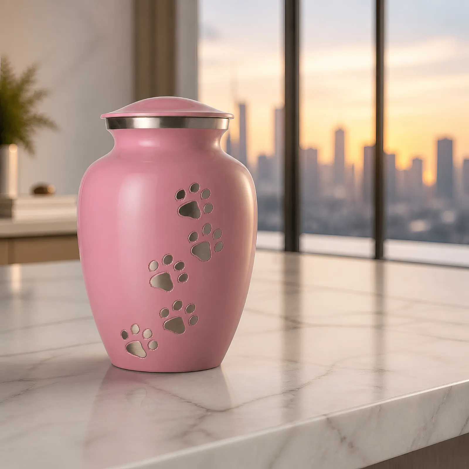Pink Paw Print Pet Cremation Urn wholesale cremation urn — photo 2