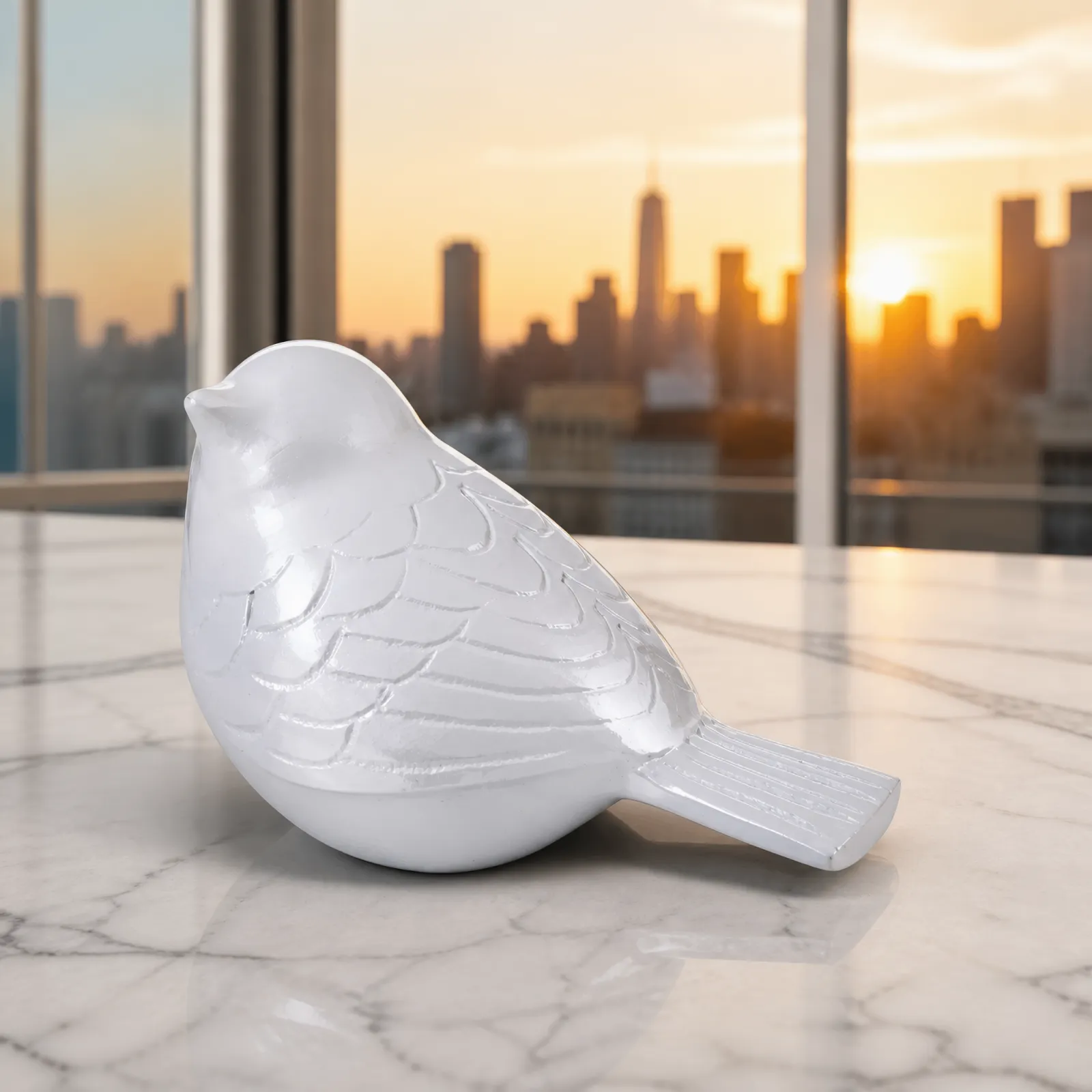 Pearl White Bird Keepsake Cremation Urn wholesale cremation urn — photo 2