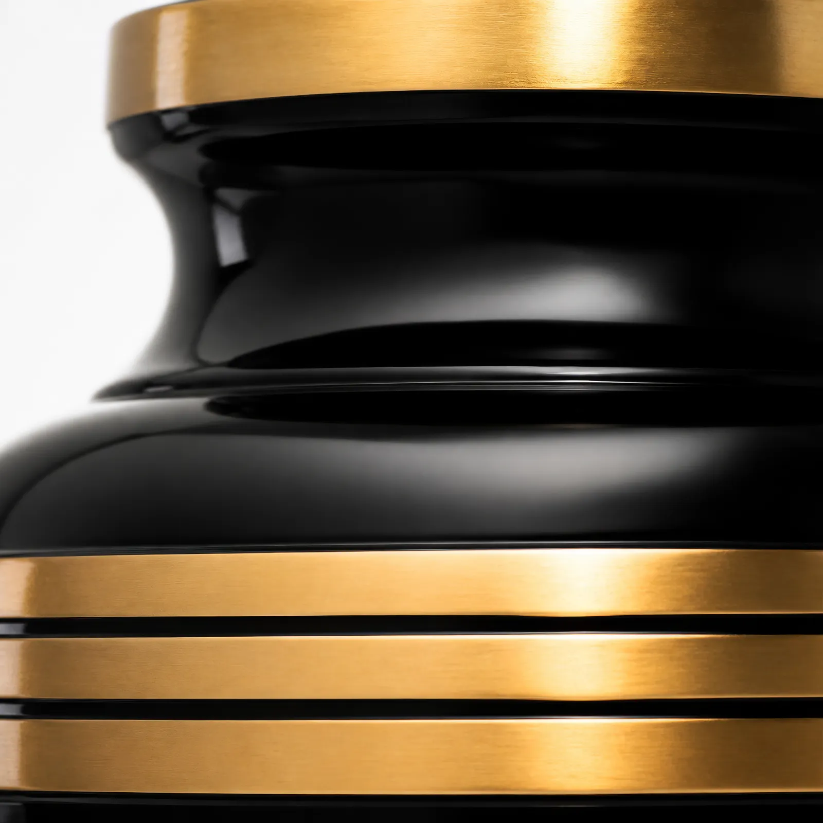 Black & Gold Triple-Band Alloy Cremation Urn wholesale cremation urn — photo 5