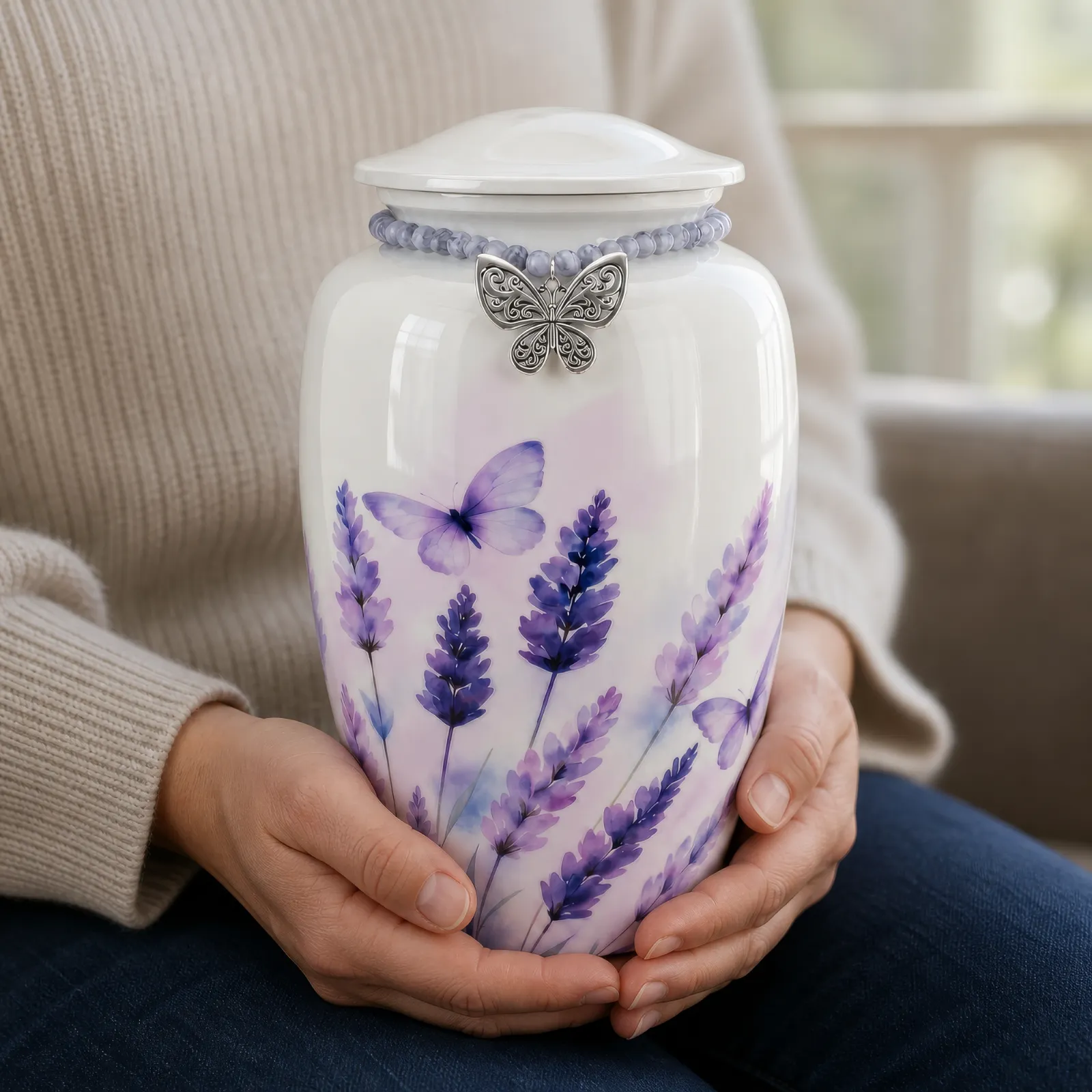 Lavender Butterfly Alloy Cremation Urn wholesale cremation urn — photo 5
