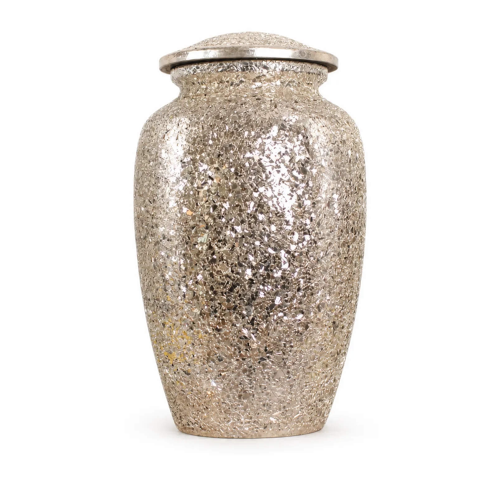Crushed Glass Mosaic Alloy Cremation Urn