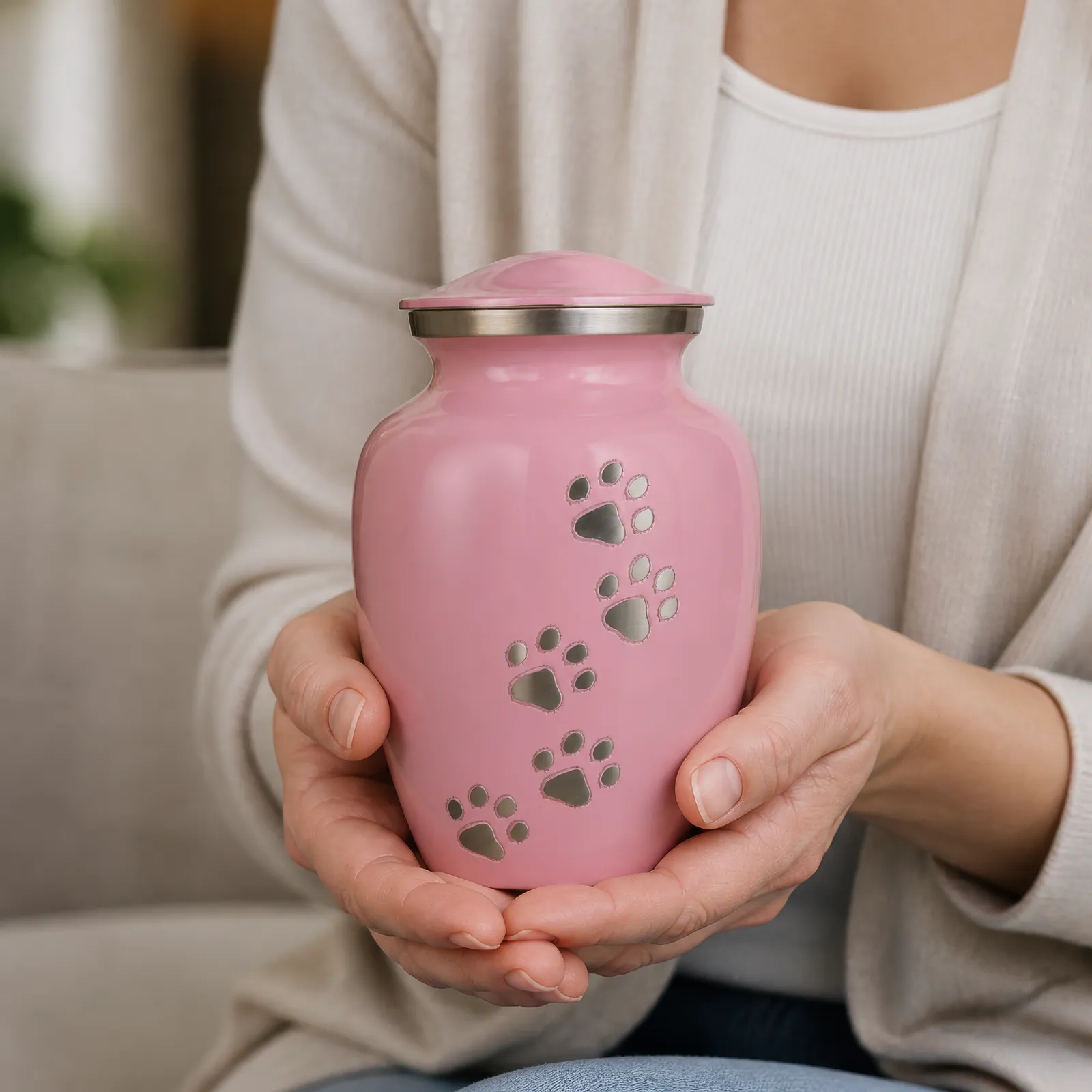 Pink Paw Print Pet Cremation Urn wholesale cremation urn — photo 5
