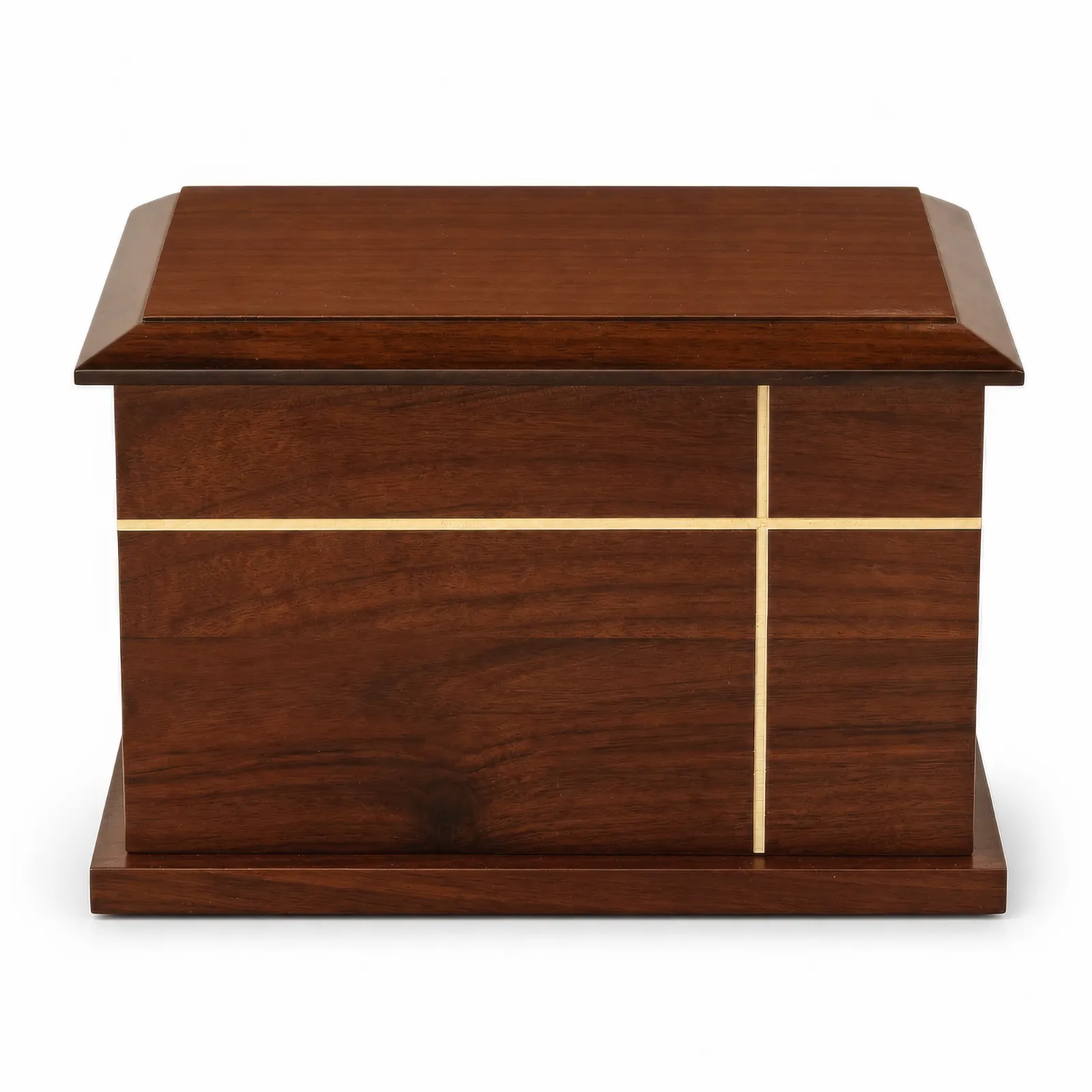 Walnut Cross-Inlay Solid Wood Cremation Urn