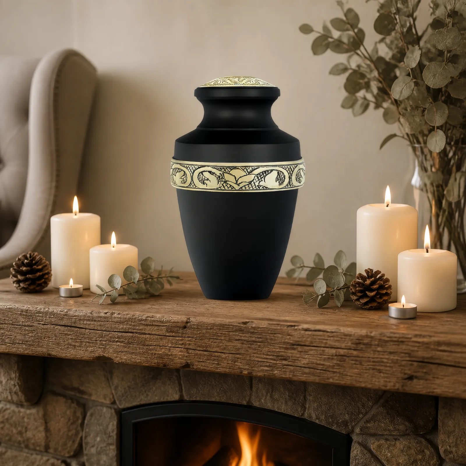 Black Grecian Alloy Cremation Urn wholesale cremation urn — photo 3