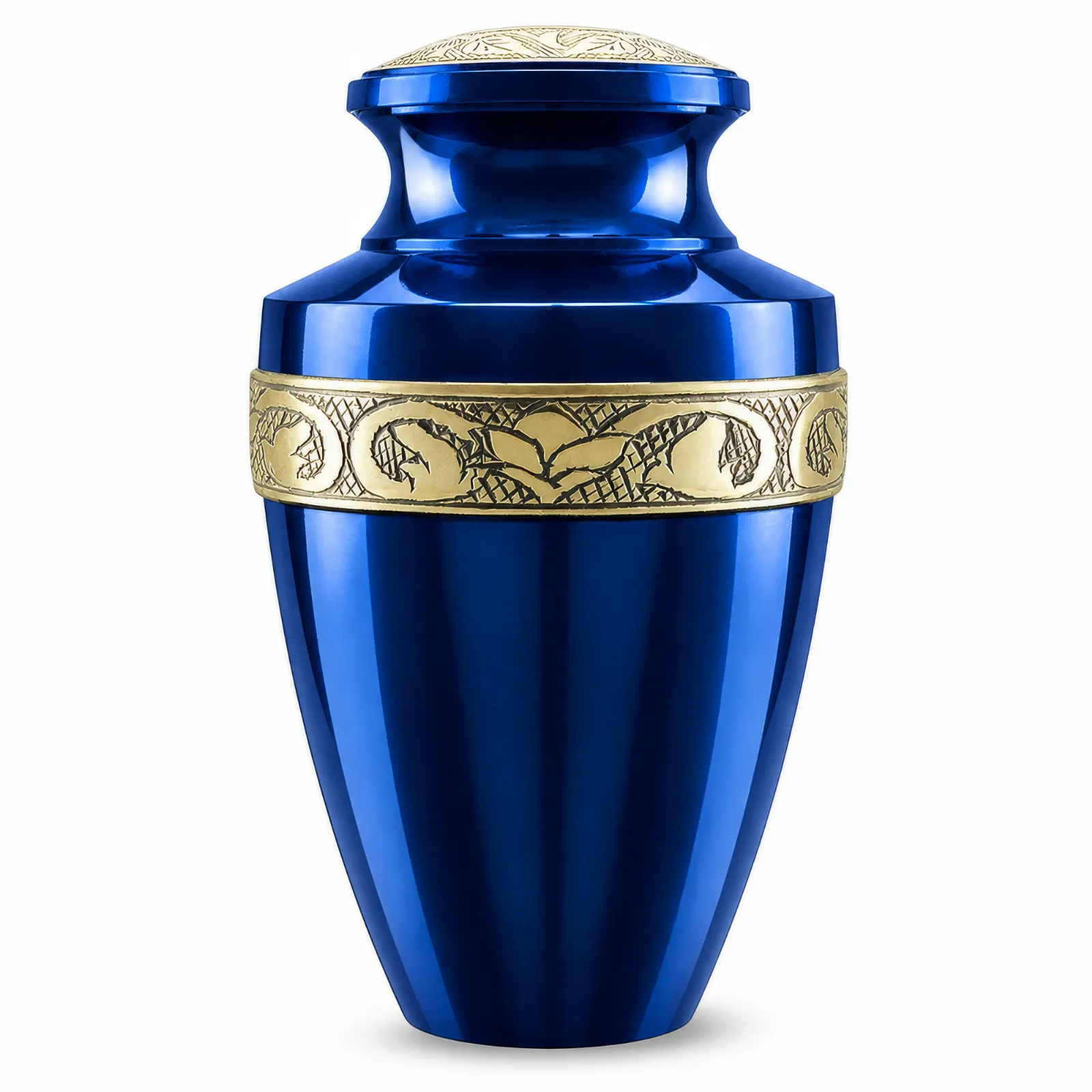 Blue Grecian Alloy Cremation Urn
