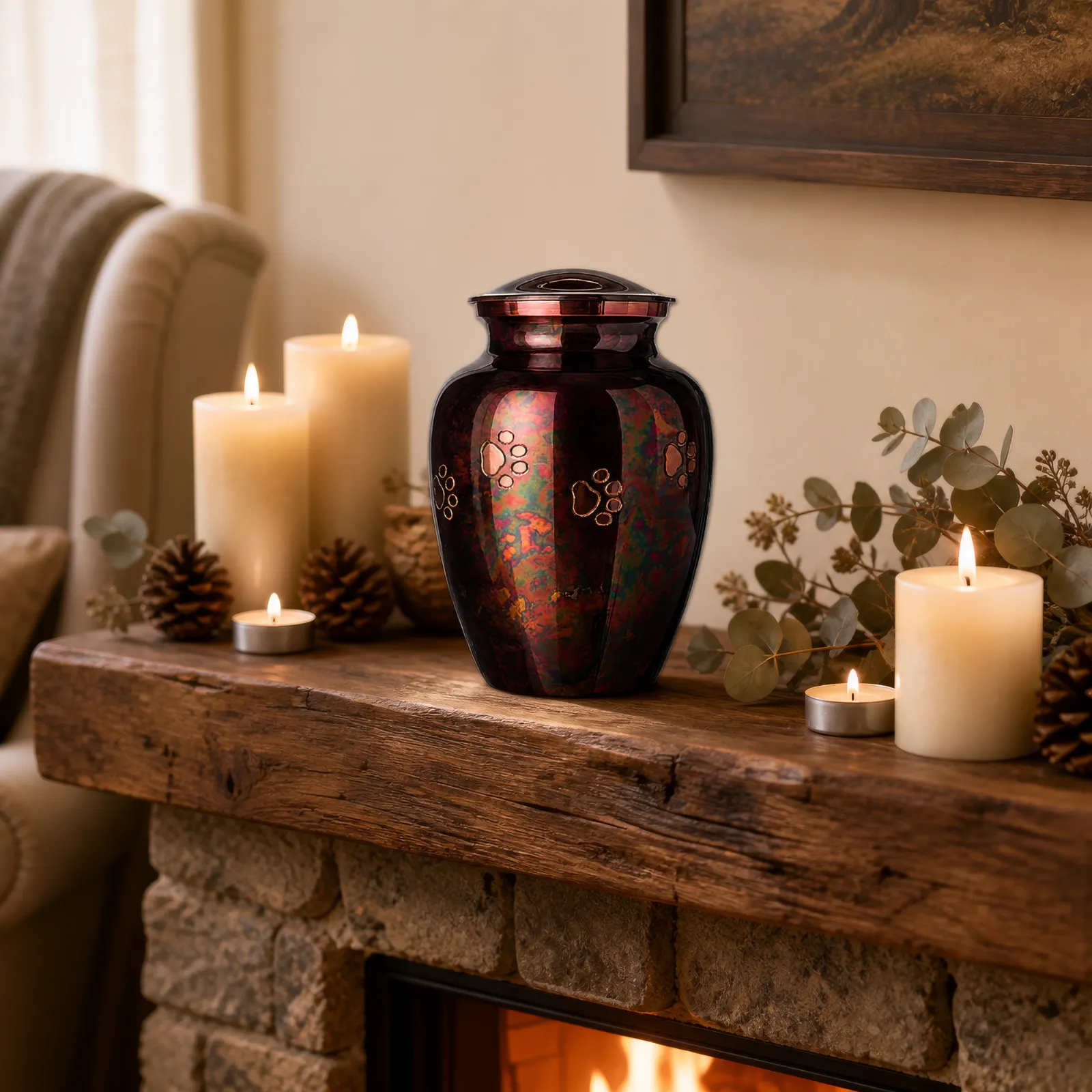 Raku Paw Print Pet Cremation Urn wholesale cremation urn — photo 4