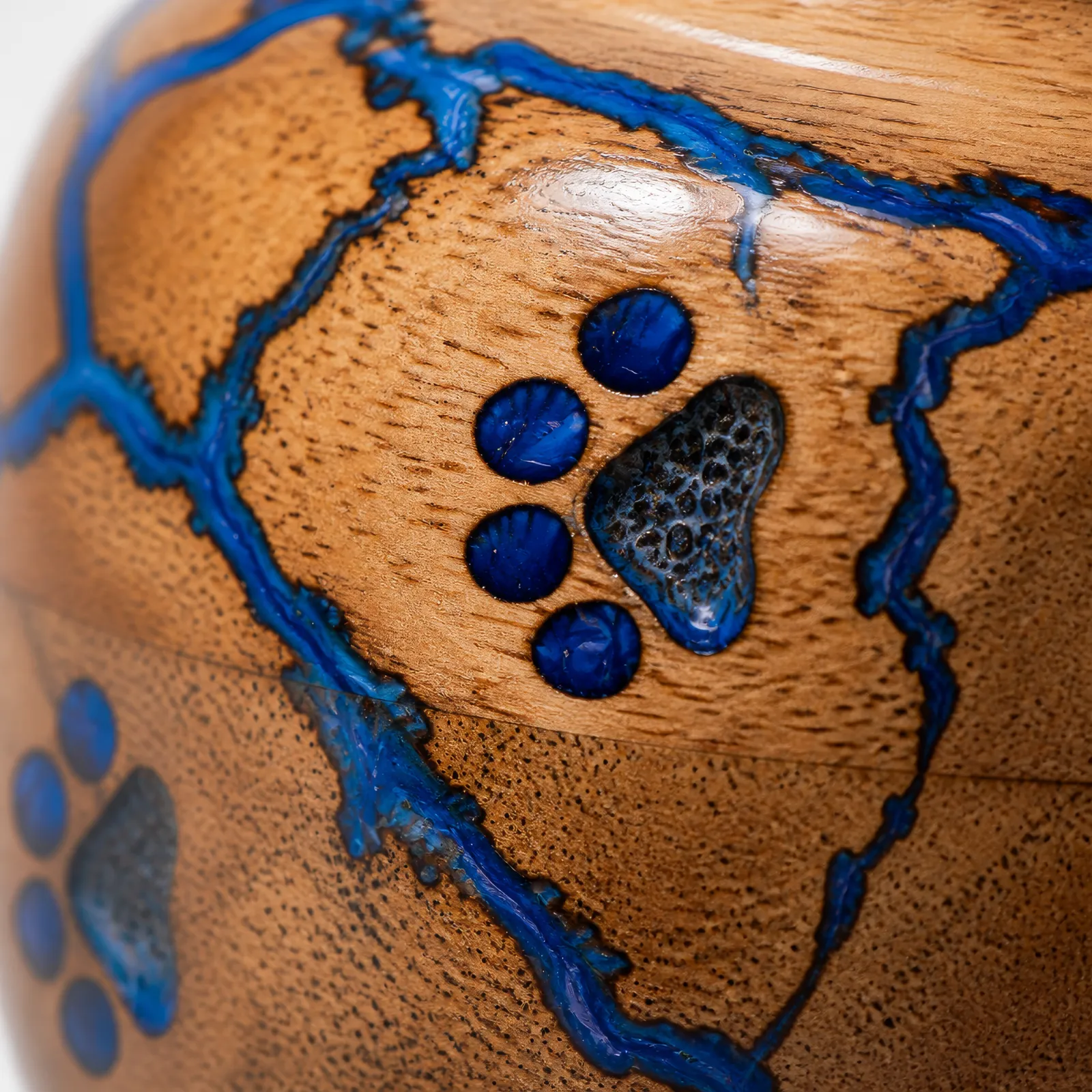 Mango Wood & Resin Paw Print Pet Urn wholesale cremation urn — photo 5